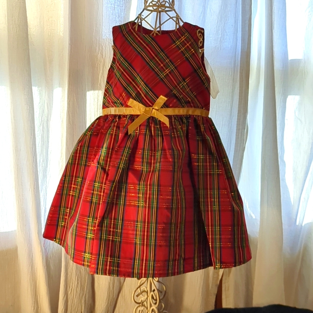 2 piece outfit.  Size 2T. Blue, yellow, white green, red plaid.